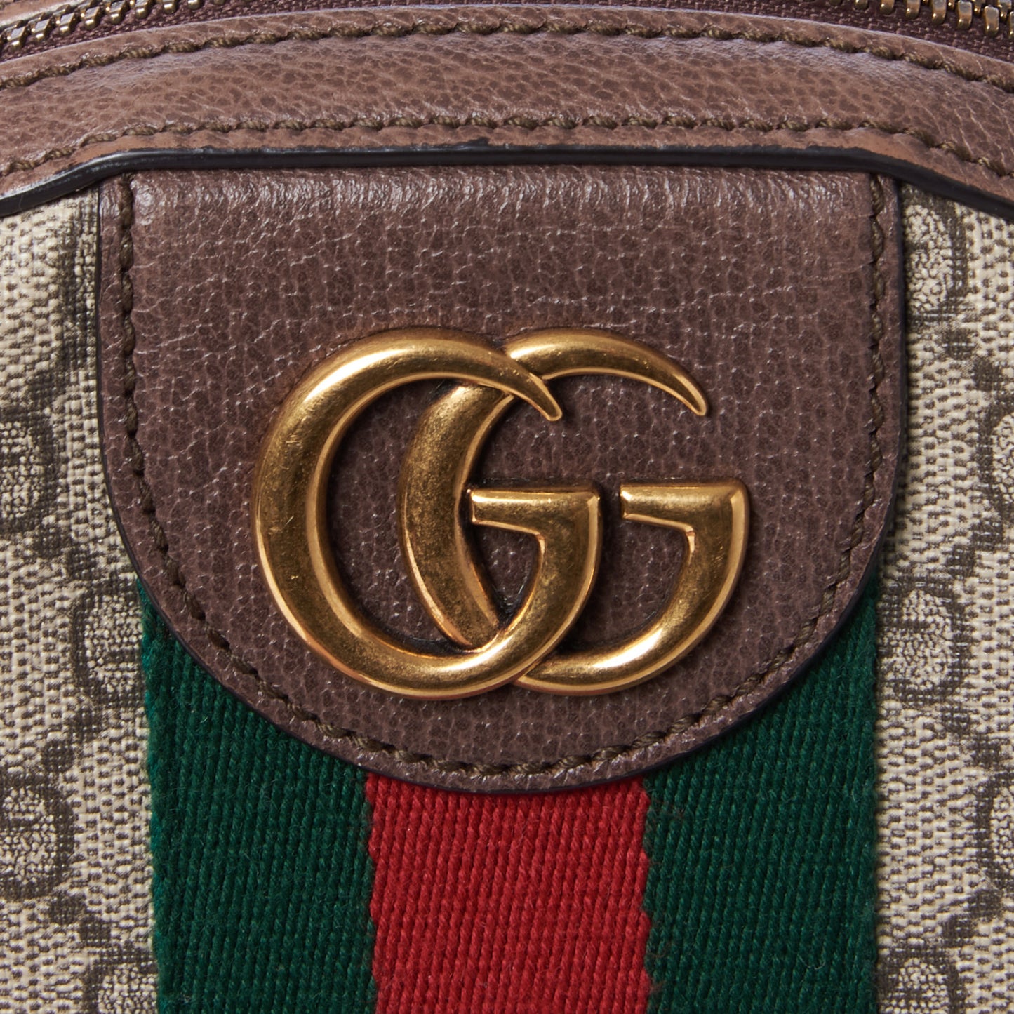 GG Supreme Monogram Calfskin Web Small Ophidia Day Backpack Beige Ebony New Acero