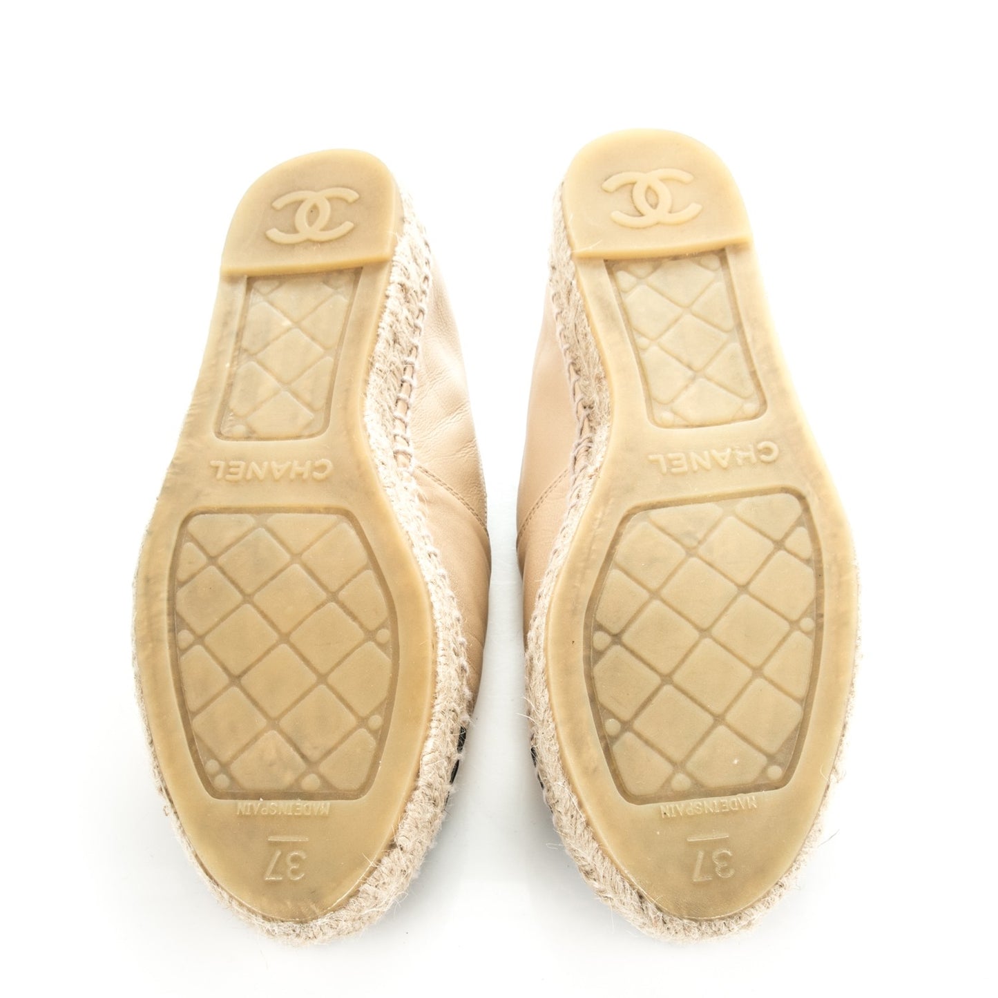 Lambskin CC Espadrilles 37 Beige Black