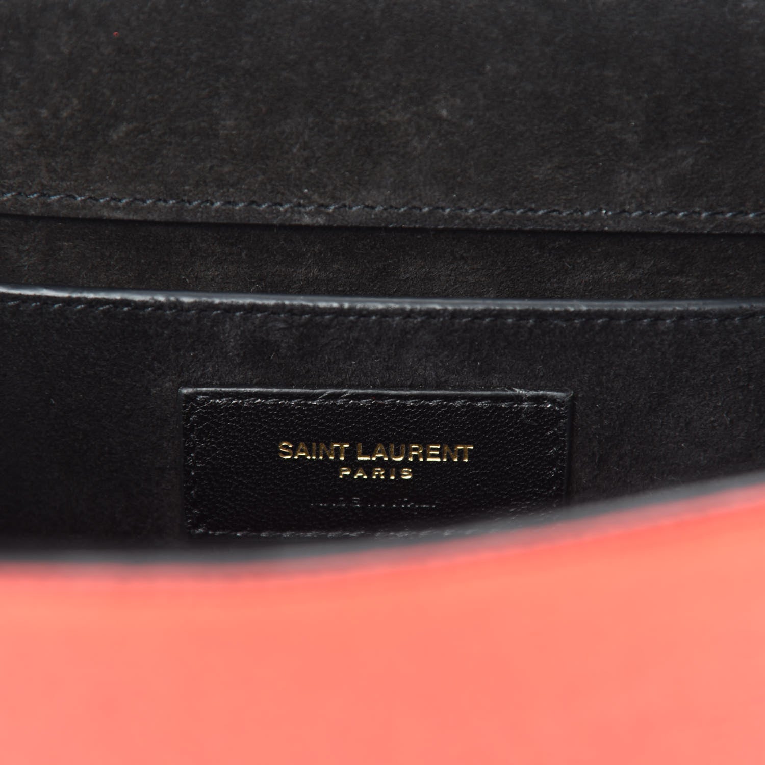 Saint Laurent Metallic Calfskin Small Classic Monogram Kate Satchel Red 8 of 9