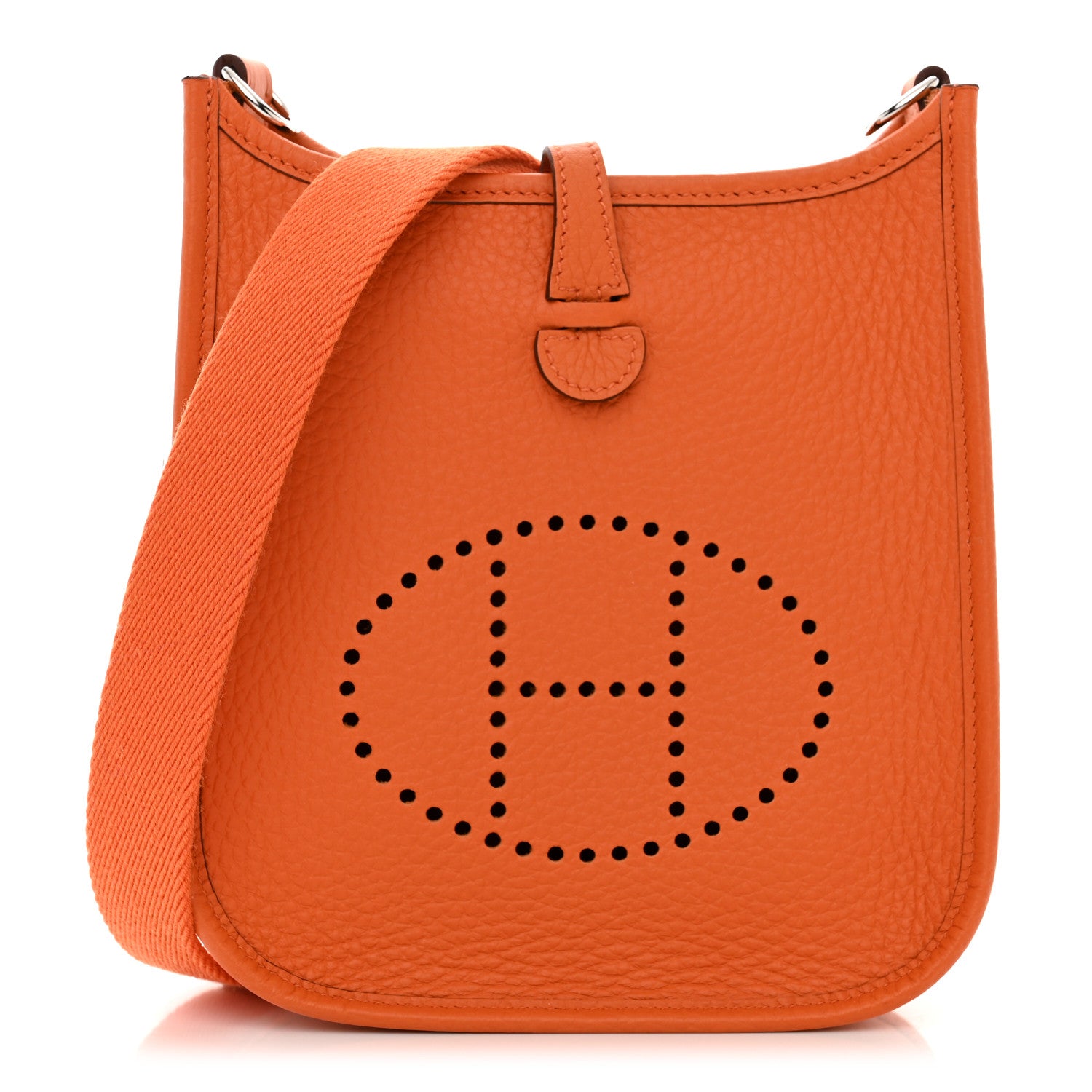 Hermes Taurillon Clemence Evelyne TPM Orange 1 of 11