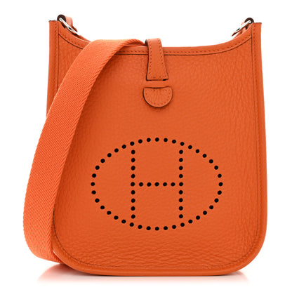 Hermes Taurillon Clemence Evelyne TPM Orange 1 of 11