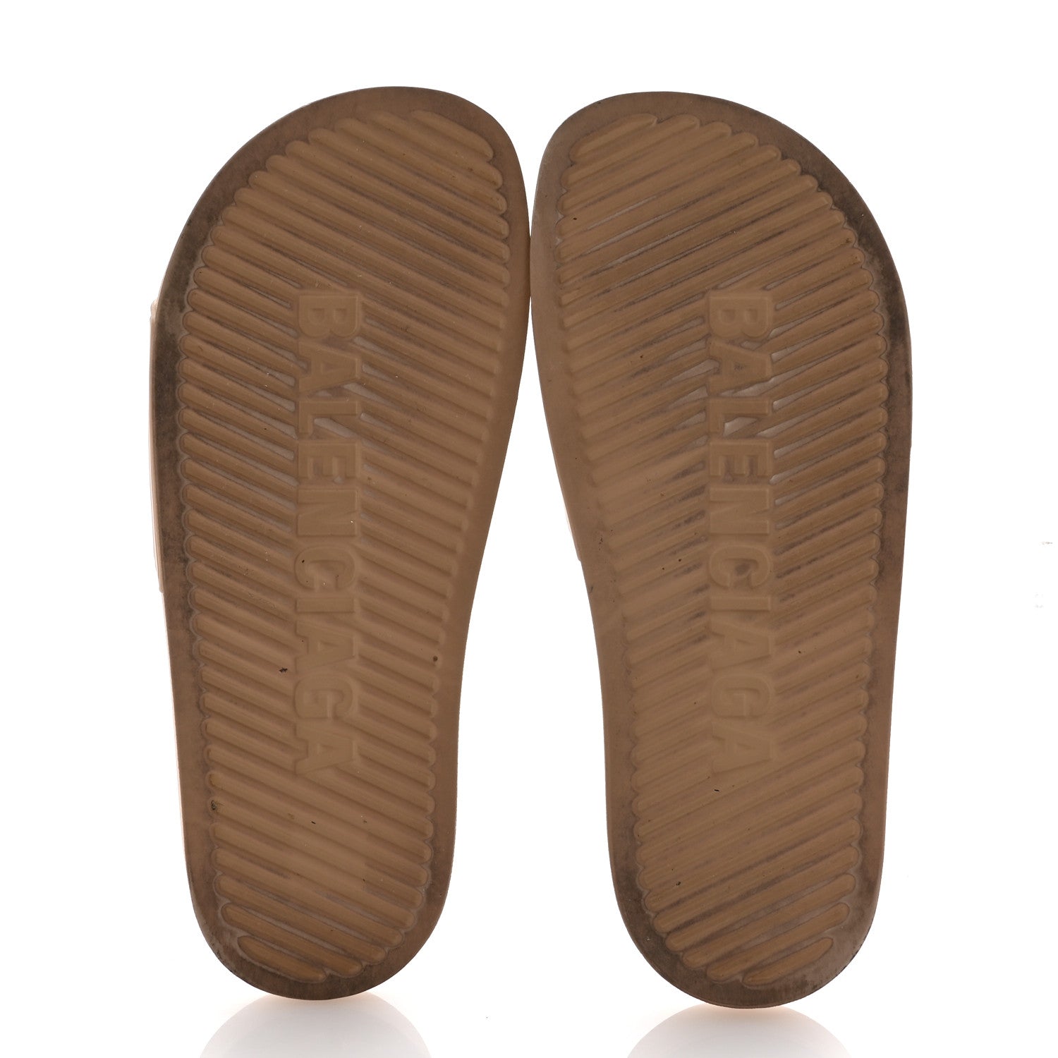 Balenciaga Rubber Womens Logo Pool Slide Sandals 37 Beige Black 6 of 8