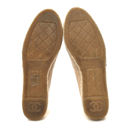 Chanel Lambskin CC Espadrilles 36 Beige Black 5 of 10