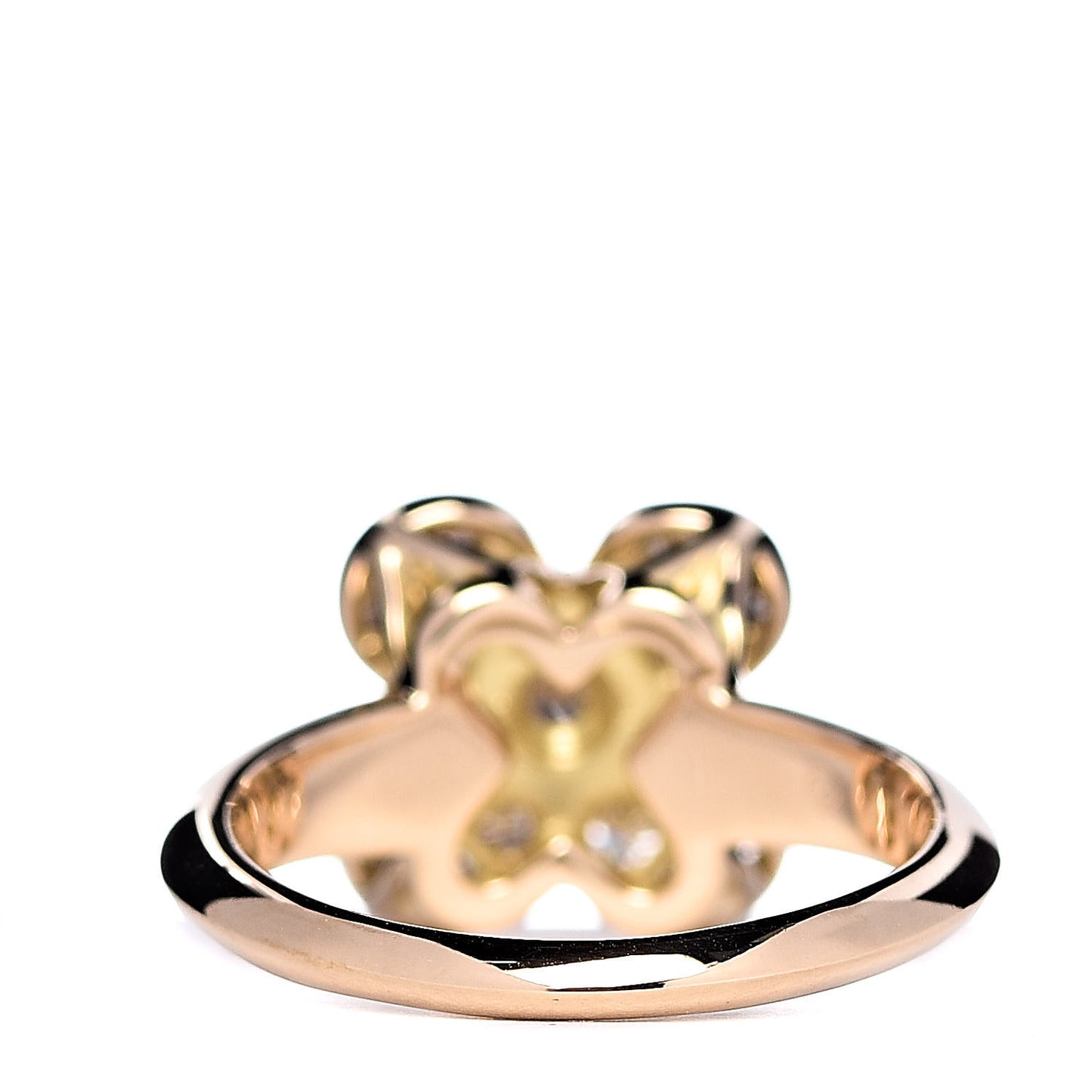 18K Yellow Gold Diamond Trefle Ring 50 5.25