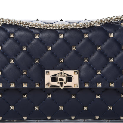 Valentino Garavani Nappa Rockstud Spike Wallet on Chain Marine 6 of 11
