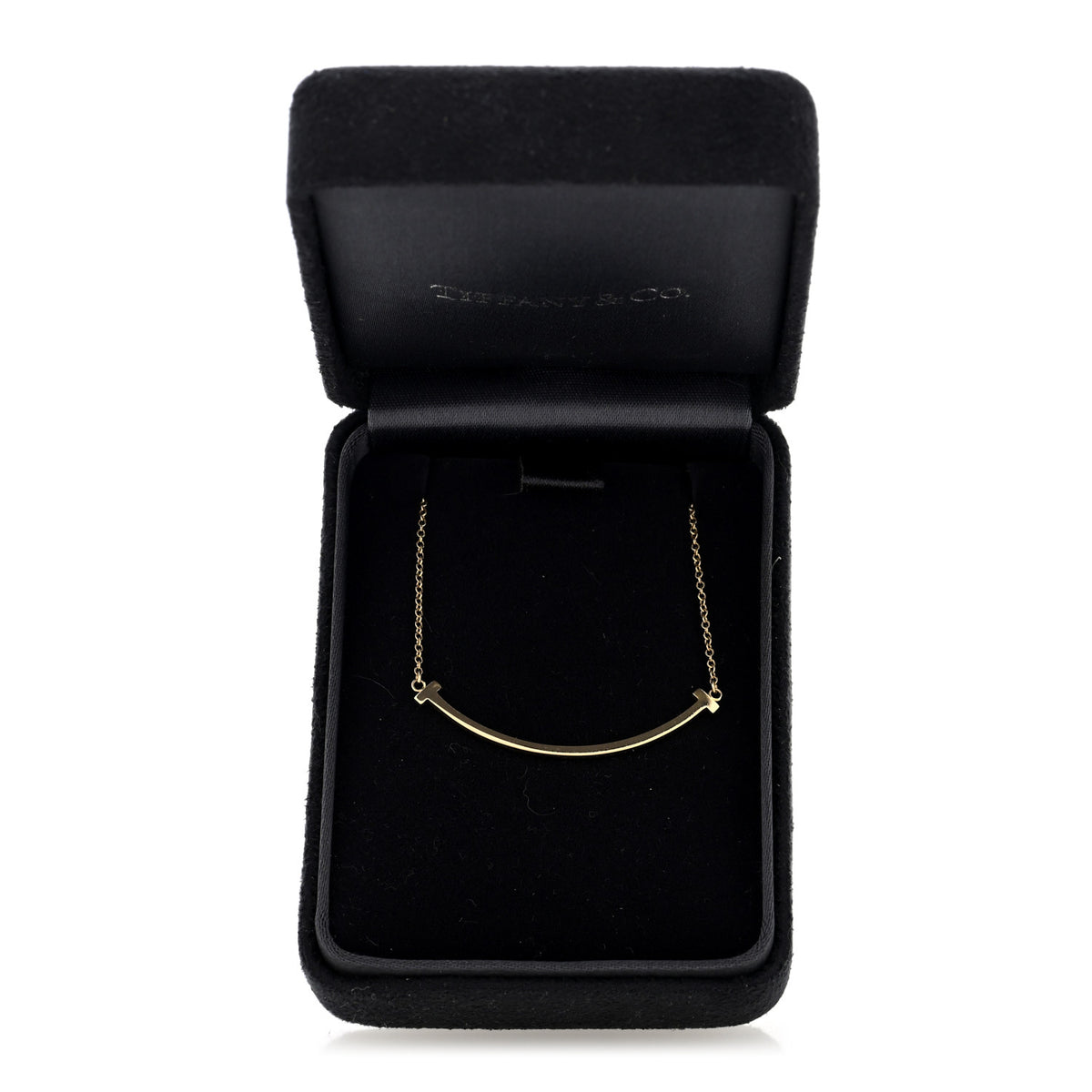 18K Yellow Gold Small T Smile Pendant Necklace