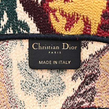 Christian Dior Canvas Embroidered Paisley Medium Book Tote Blue Multicolor 6 of 10