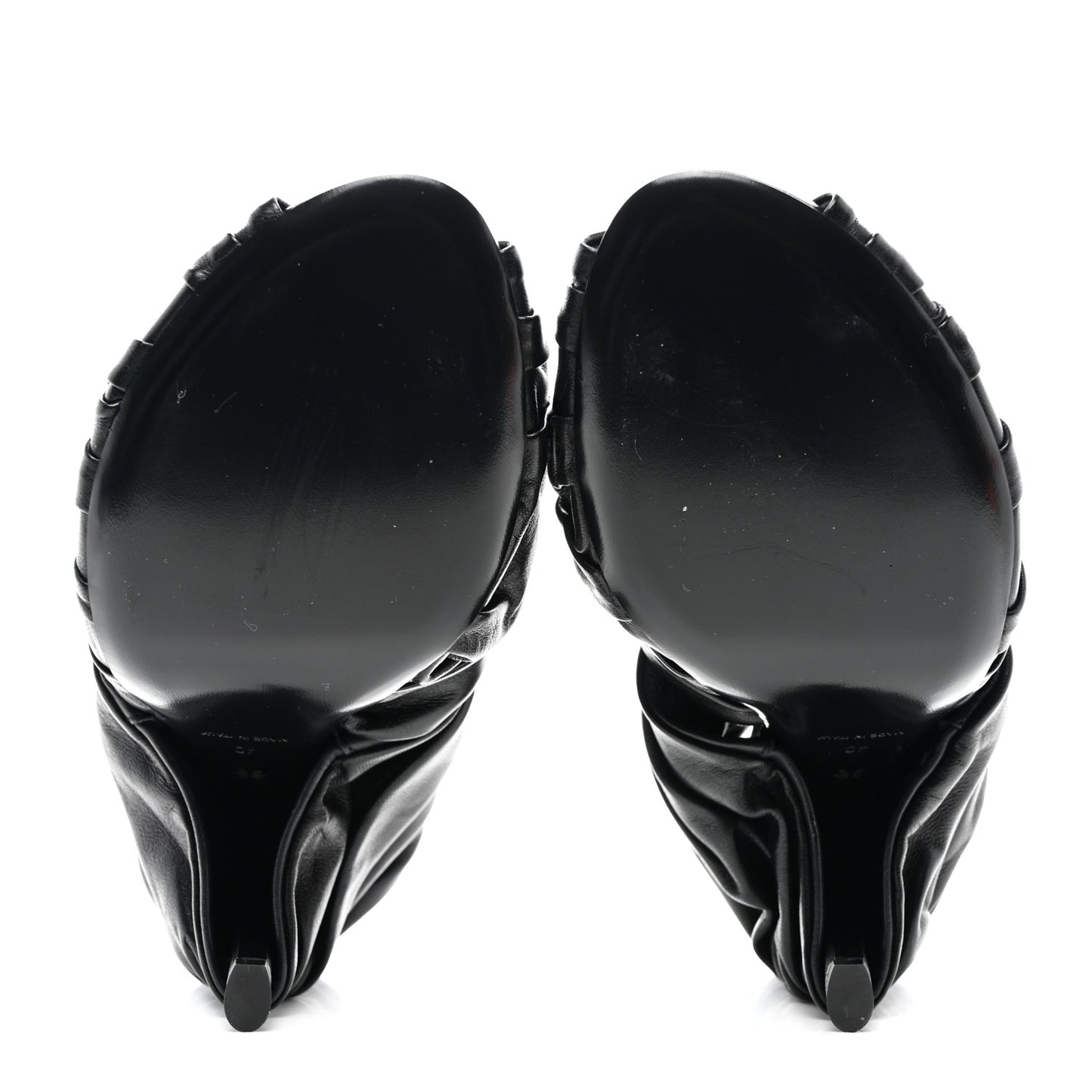 Lambskin Show Twist Mule Sandals 40 Black