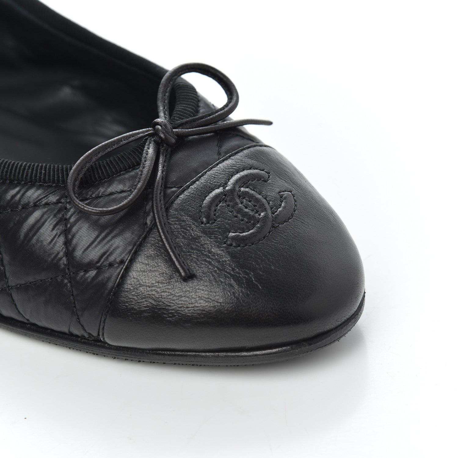 Chanel Nylon Quilted Cap Toe Ballerina Flats 41 Black 19 of 21