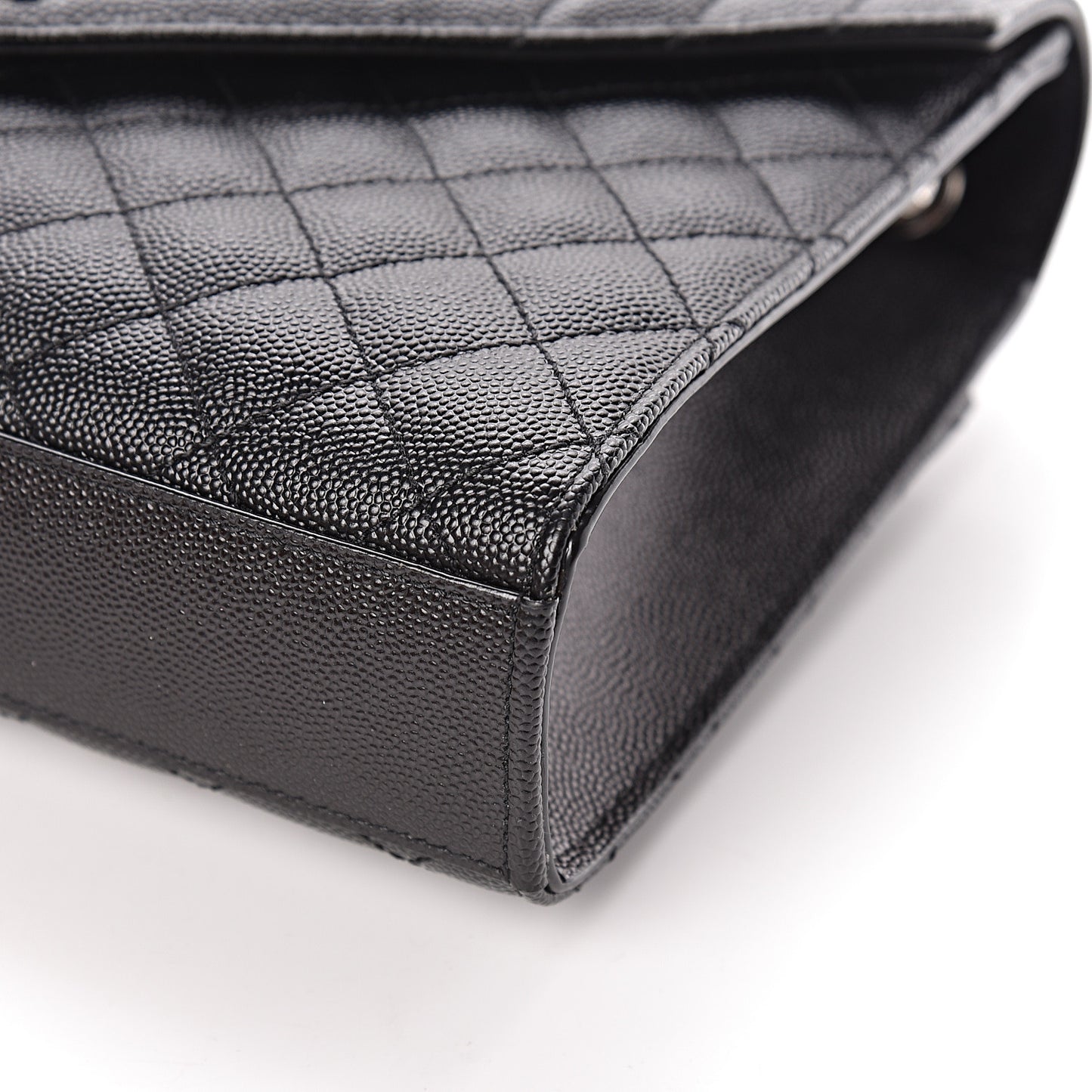 Grain De Poudre Textured Mixed Matelasse Triquilt Medium Monogram Satchel Black