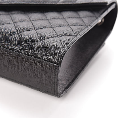 Saint Laurent Grain De Poudre Textured Mixed Matelasse Triquilt Medium Monogram Satchel Black 9 of 10