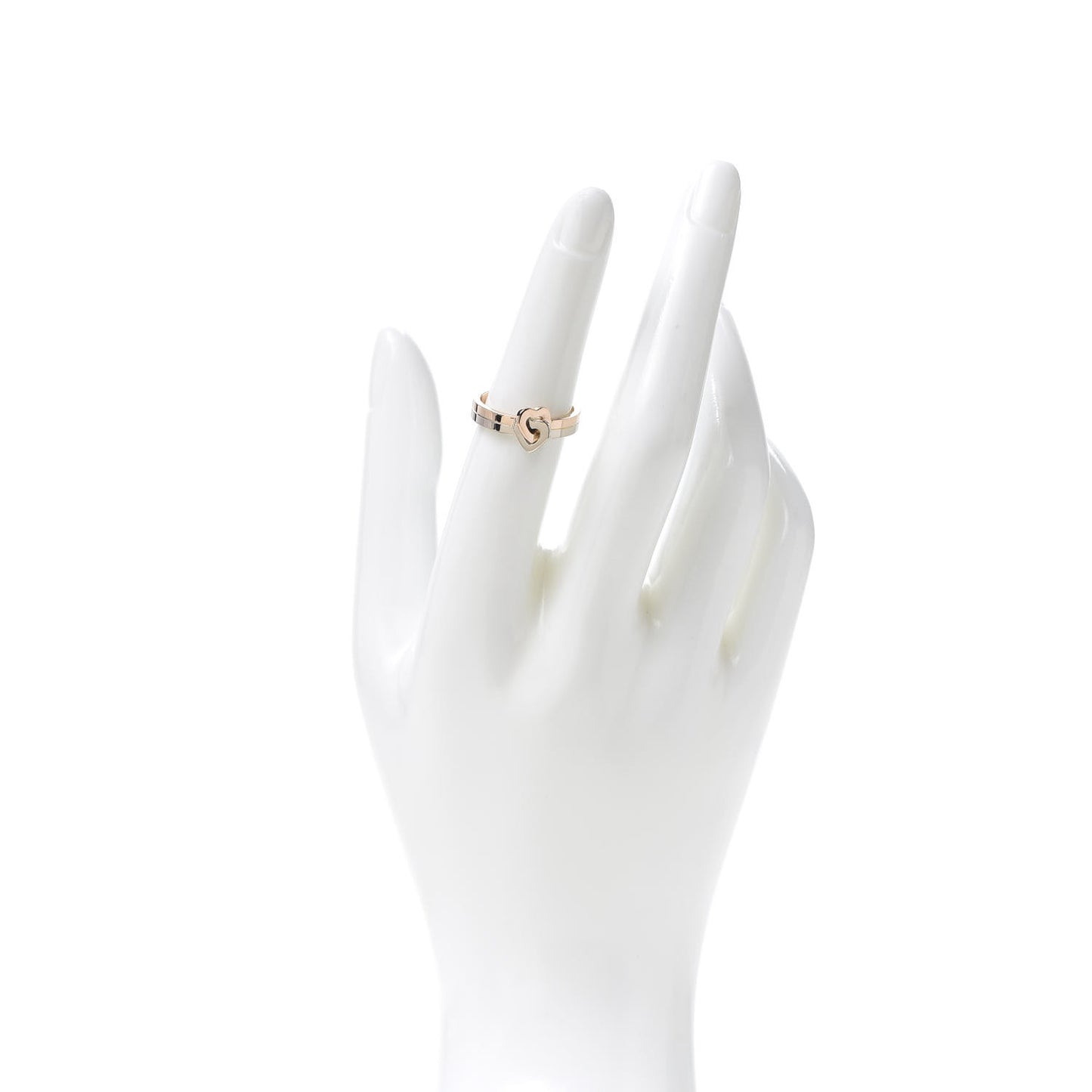 18K White Pink Gold Double Heart Ring 52 6