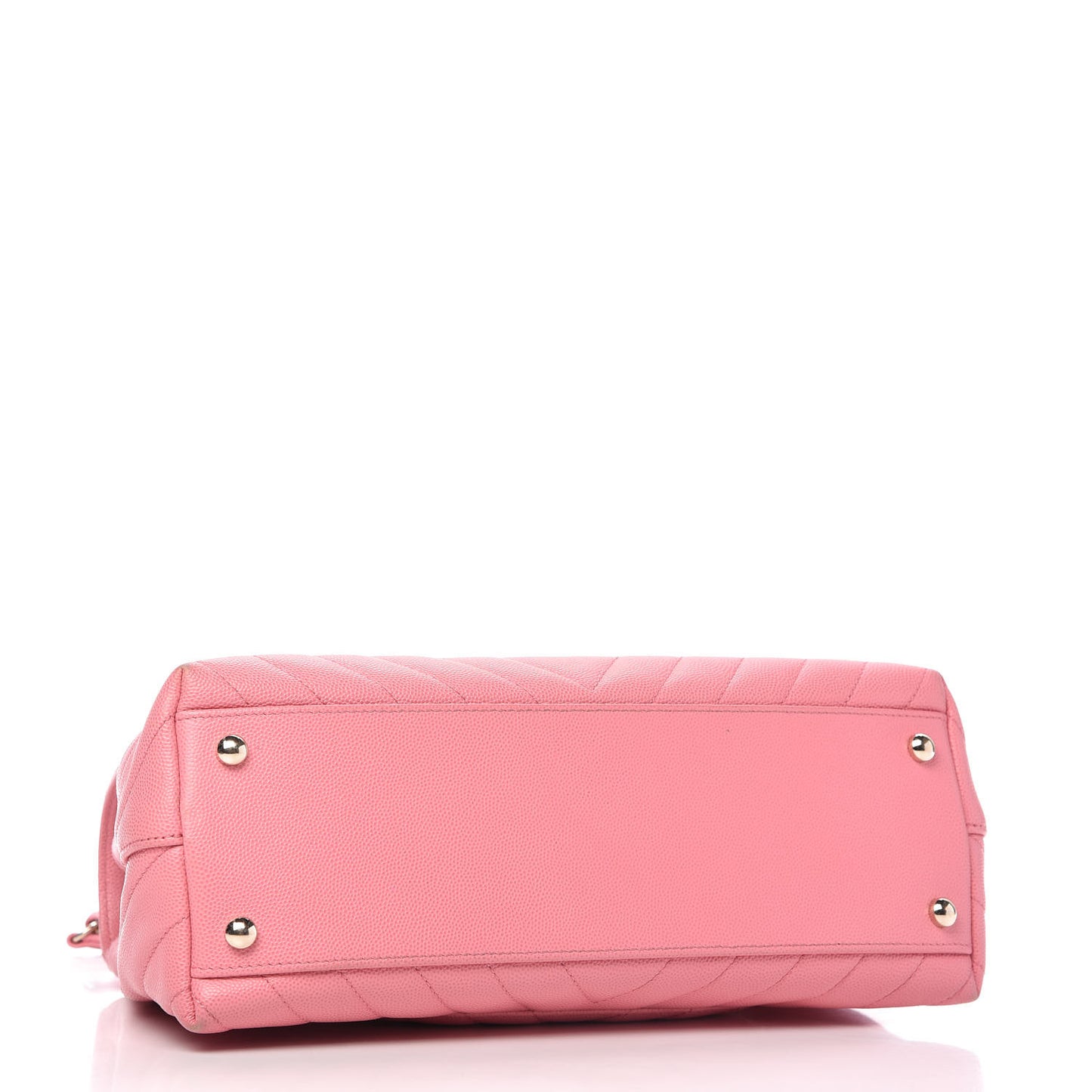 Caviar Chevron Quilted Small Coco Handle Flap Pink