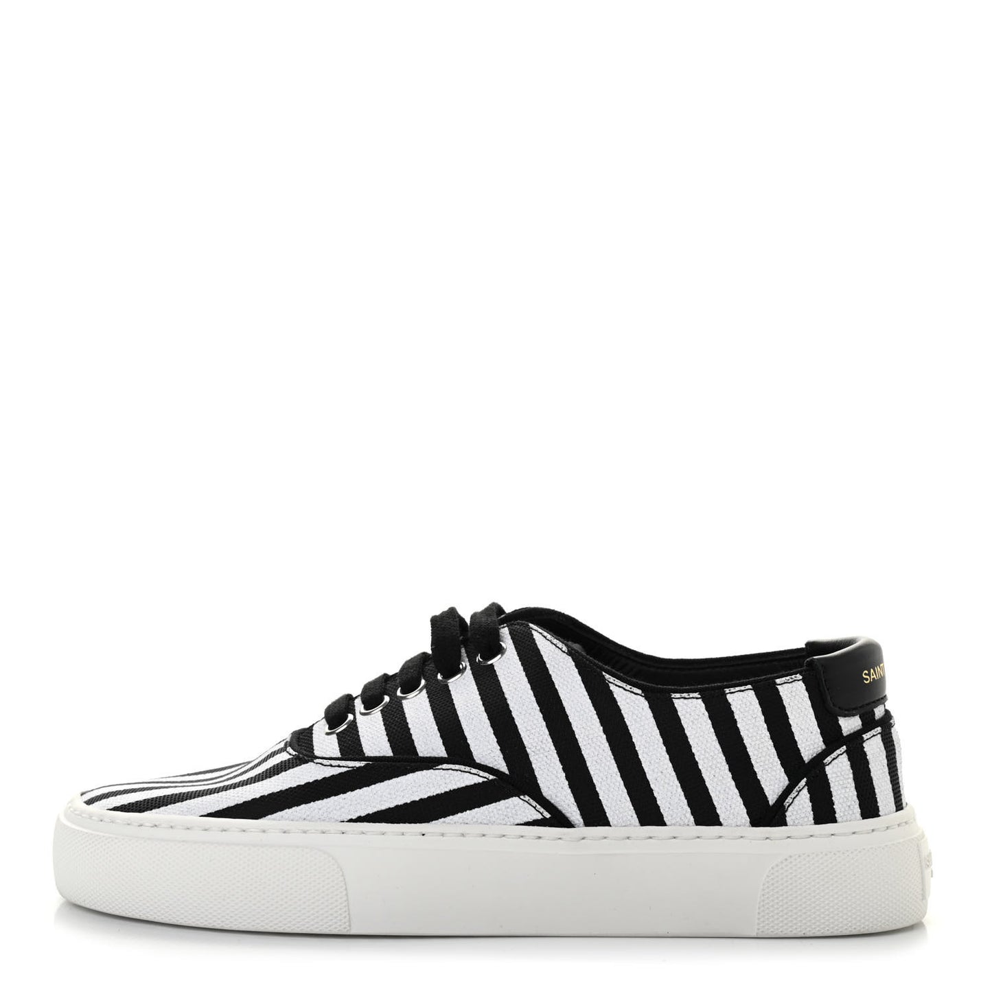 Canvas Striped Venice Low Top Sneakers 36 Black White