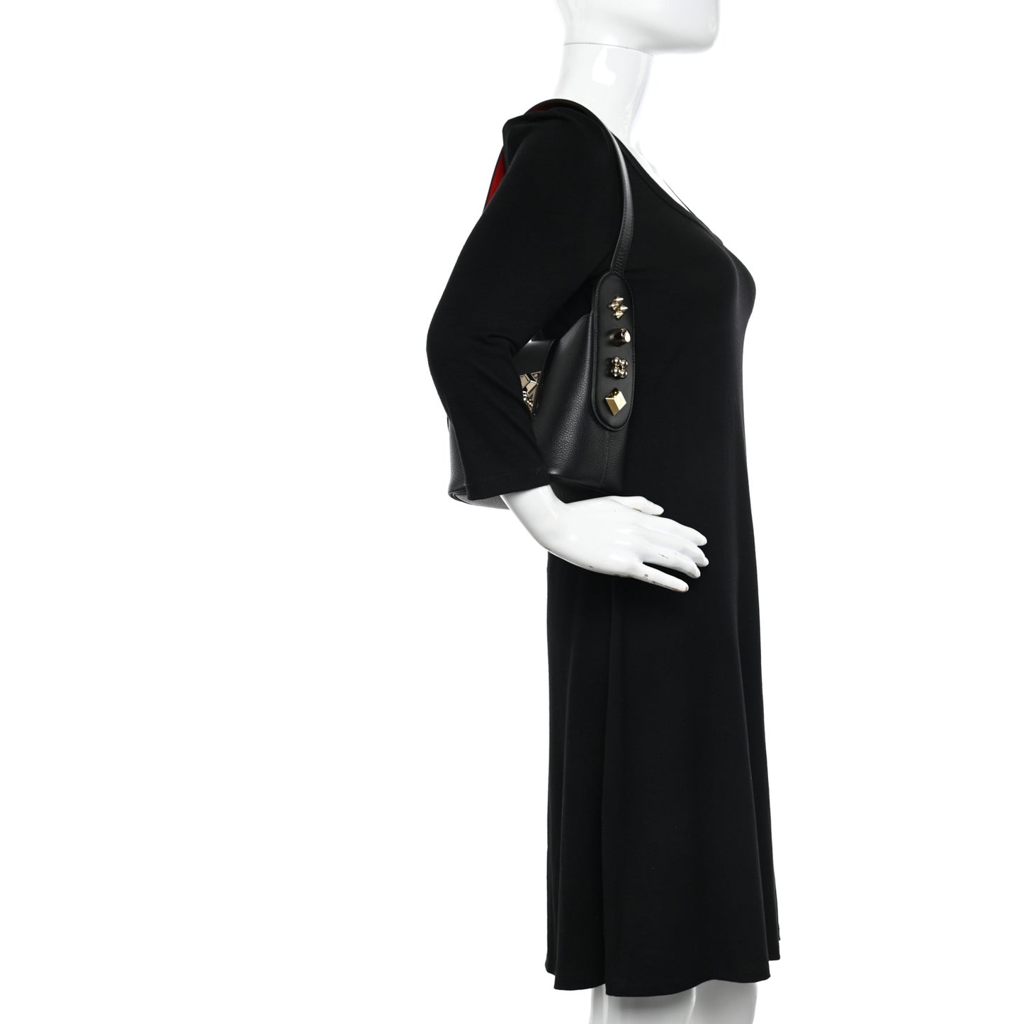 Grained Calfskin Mini Carasky Bucket Bag Black