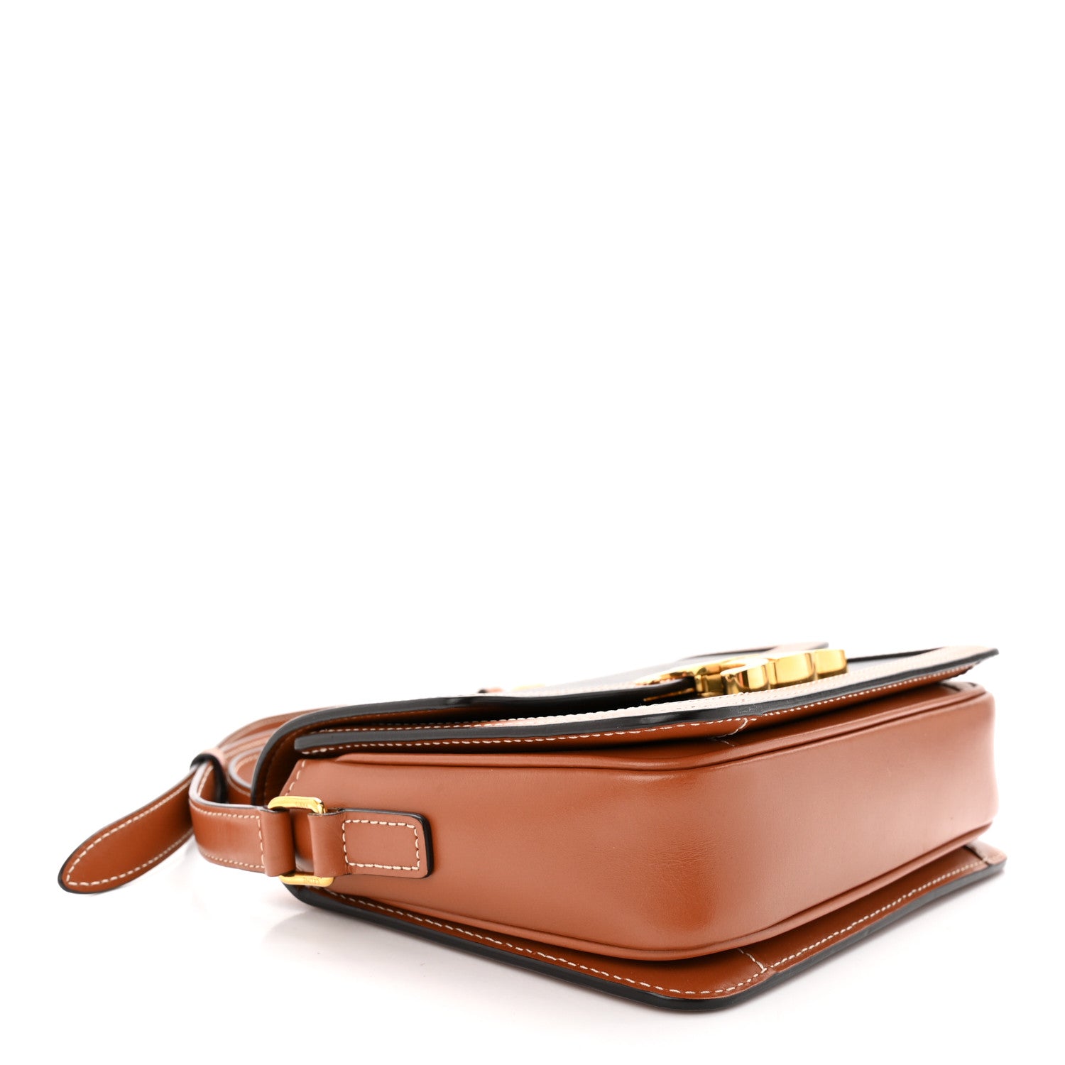 Celine Calfskin Triomphe Canvas Teen Triomphe Bag Tan 4 of 10