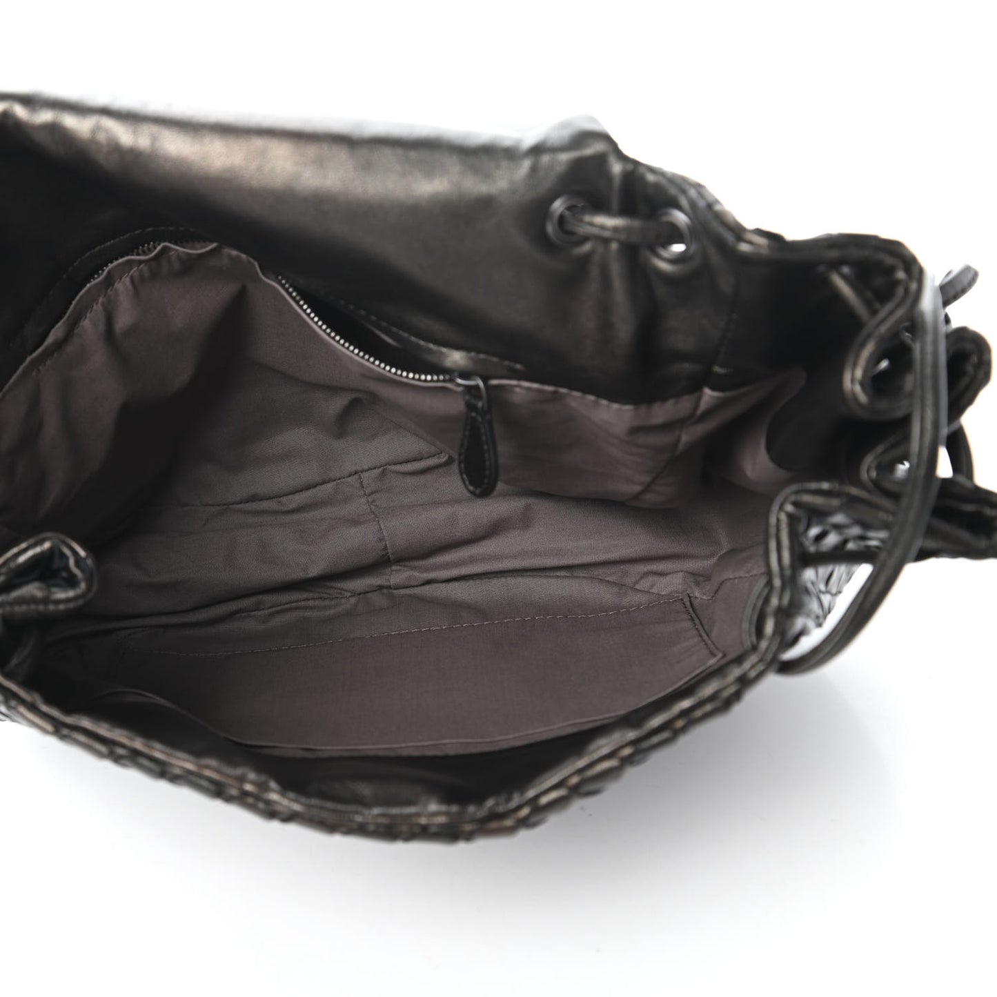 Metallic Nappa Intrecciato Crossbody Flap Bag Steel