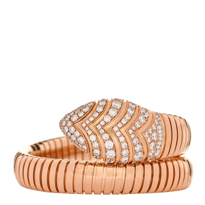 Bulgari 18K Rose Gold Diamond Serpenti Tubogas Bracelet 1 of 3