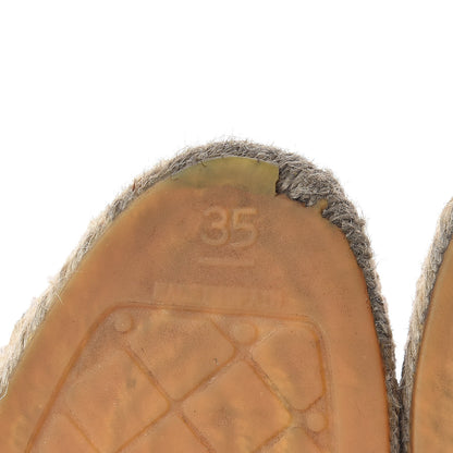 Chanel Lambskin Canvas Cap Toe Lace Up Espadrilles 35 Black 10 of 20