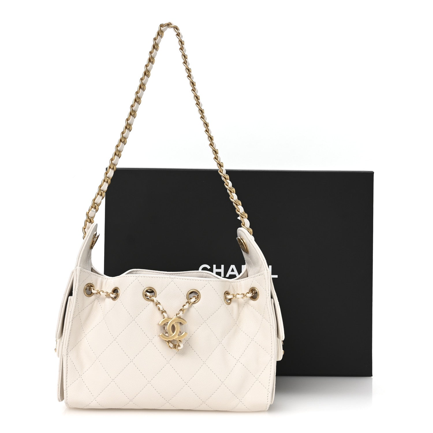 Chanel Caviar Quilted Mini Chanel 25 Handbag White 20 of 21