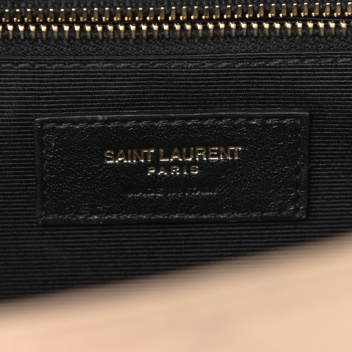 Saint Laurent Grain De Poudre Mixed Matelasse Large Triquilt Monogram Satchel Dark Beige 6 of 10