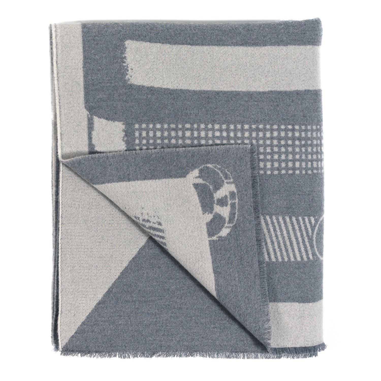 Hermes Wool Les Sangles Blanket Galet 2 of 3