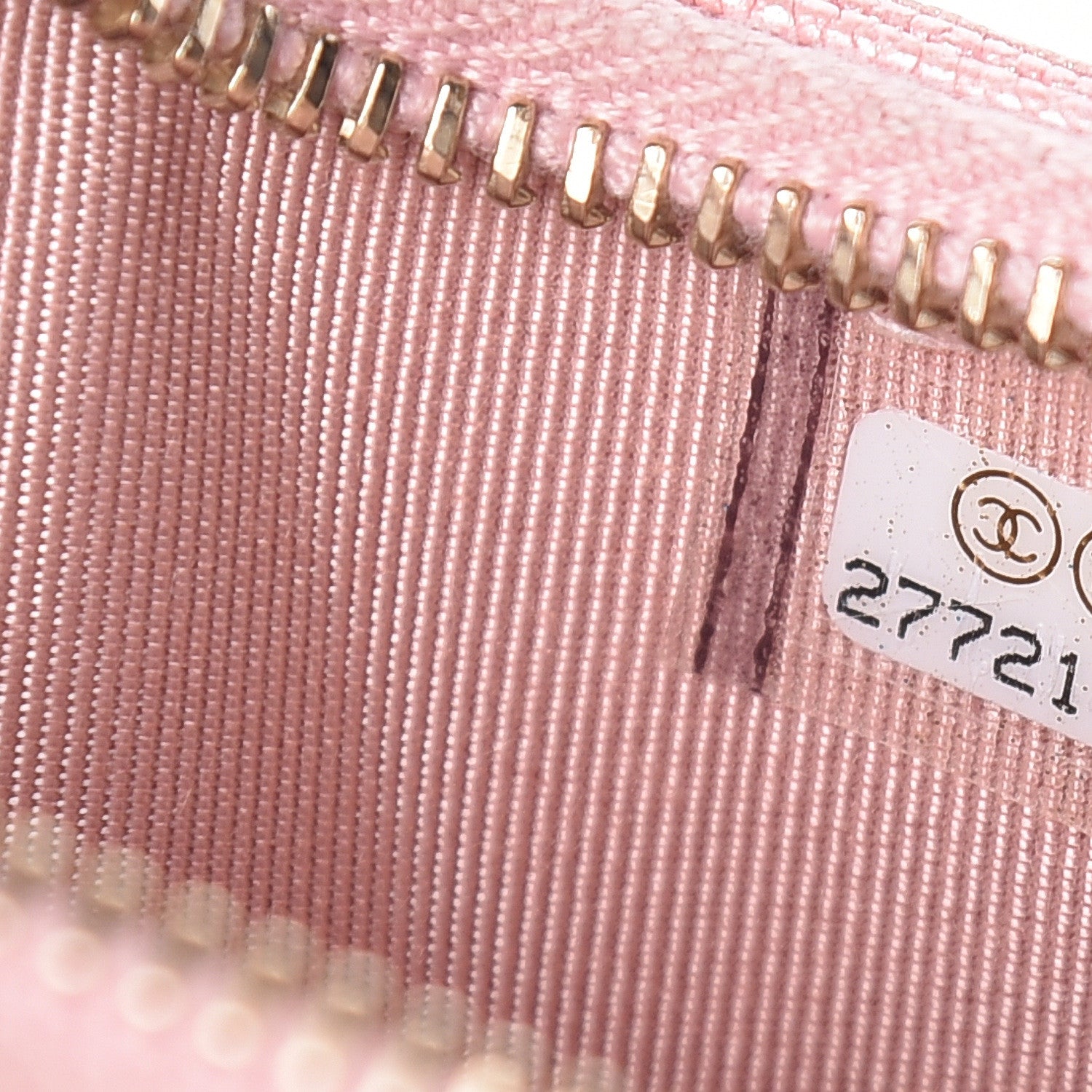 Chanel Iridescent Caviar Quilted Flap Zip Card Holder Pink 7 of 8