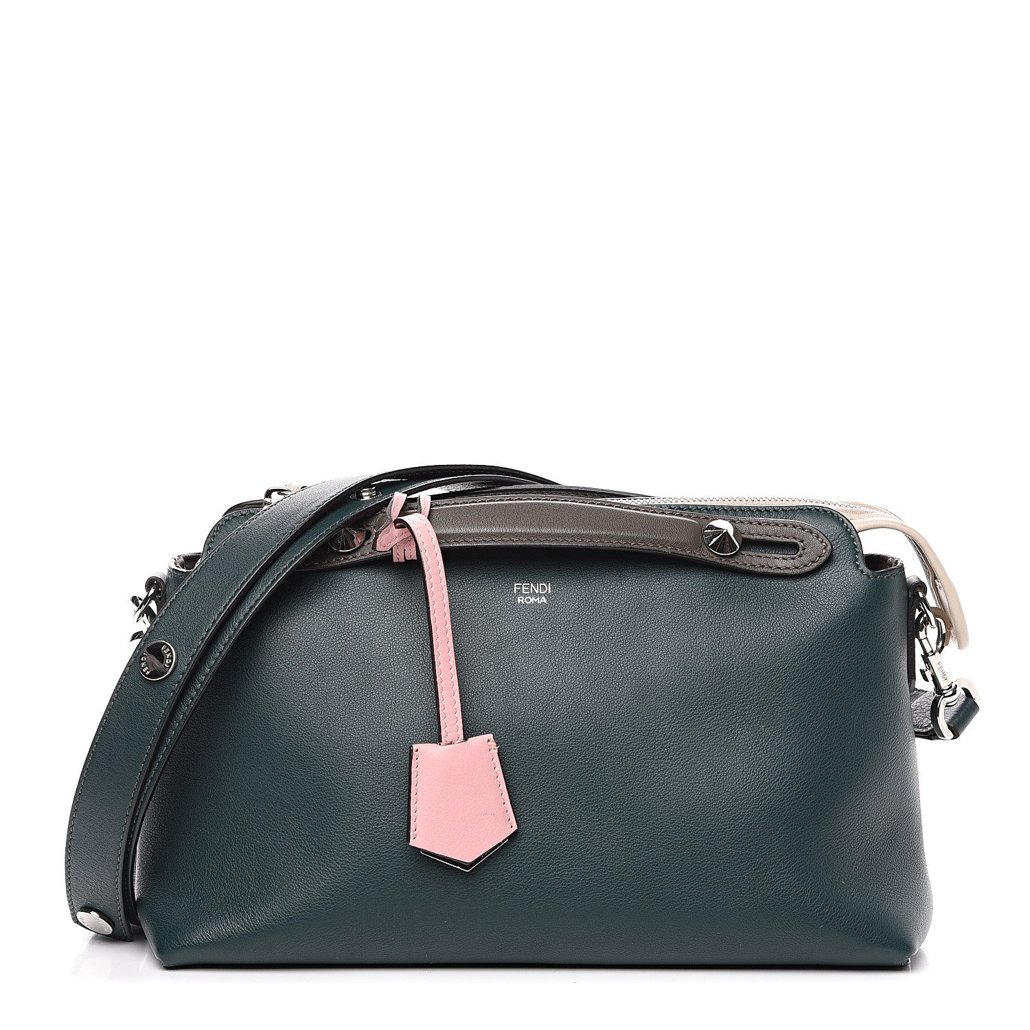 Fendi Vitello Dolce 4 Color Medium By The Way Boston Bag Verde Inglese Multicolor 1 of 11