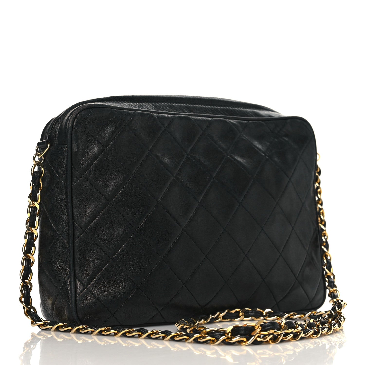 Chanel Lambskin Quilted Tassel Camera Case Navy 3 of 11
