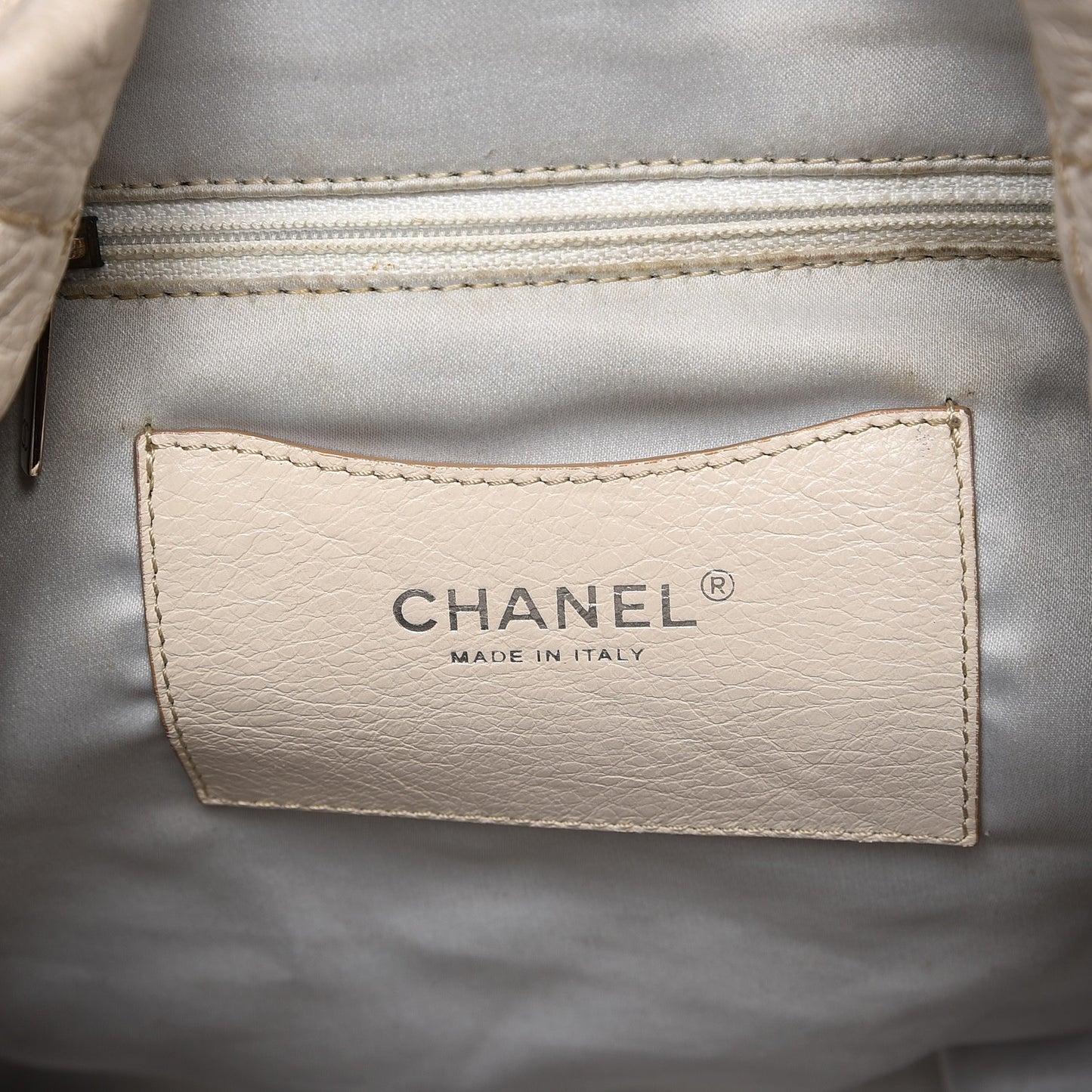 Glazed Calfskin On The Road Drawstring Tote Ivory