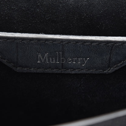 Mulberry Calfskin Crocodile Embossed Small Amberley Satchel Black 5 of 7