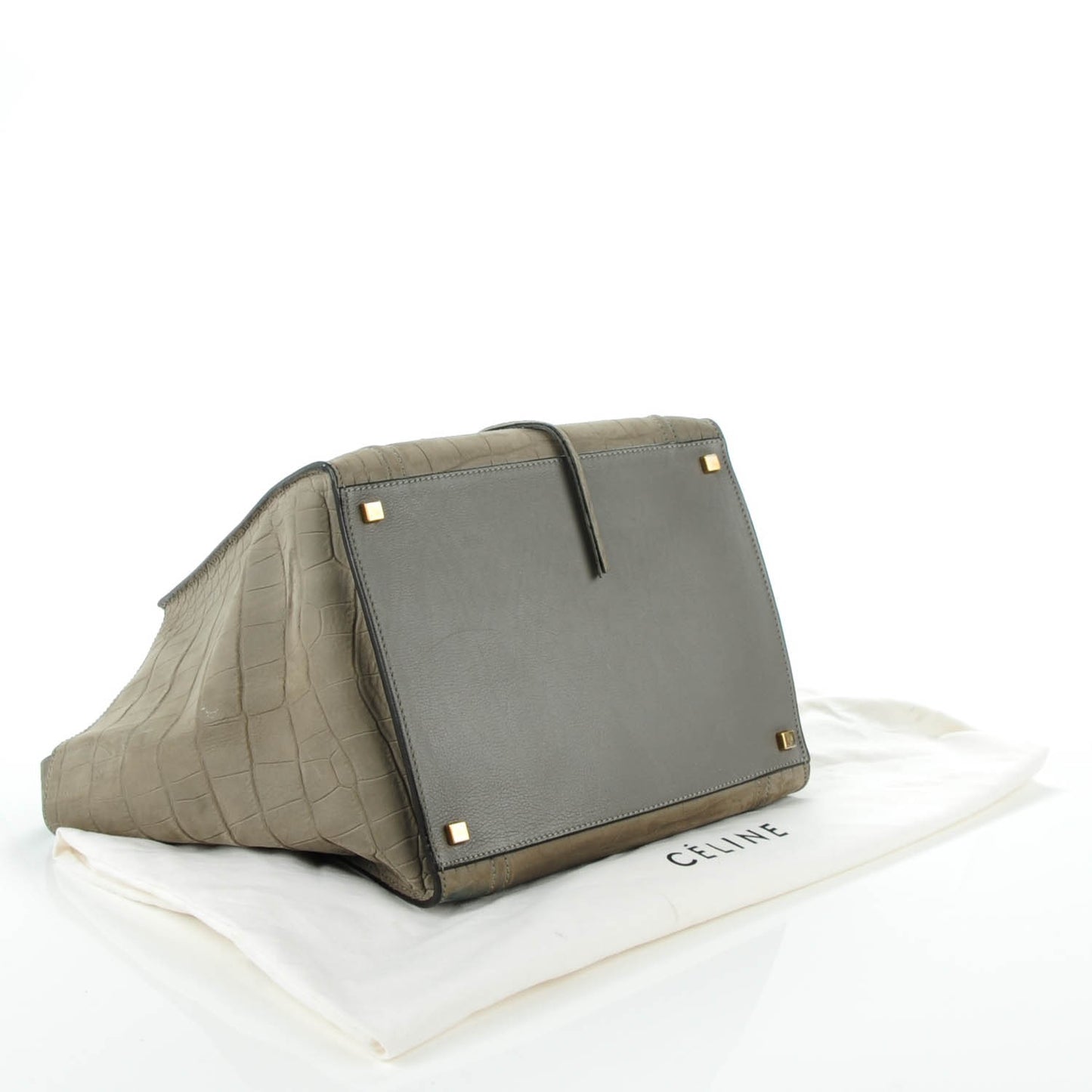 Crocodile Embossed Nubuck Medium Phantom Luggage Grey