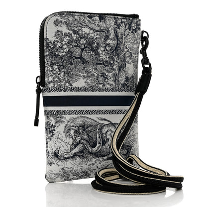 Christian Dior Technical Fabric Embroidered Toile De Jouy DiorTravel Multifunction Pouch Blue 4 of 15