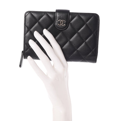 Chanel Lambskin Quilted Zipped Pocket Wallet Black 2 of 8