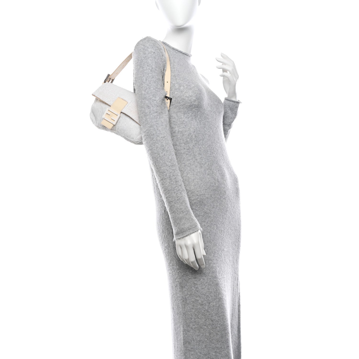 Fendi Beaded Baguette White 2 of 14