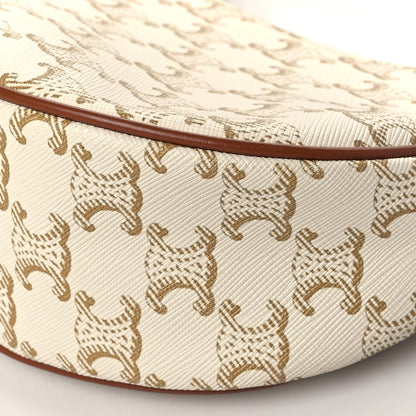 Celine Canvas Calfskin Ava Triomphe Shoulder Bag White 10 of 10