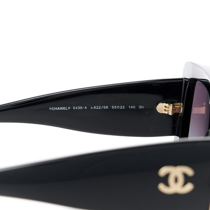Chanel Acetate Rectangle Sunglasses 5435 Black 5 of 8