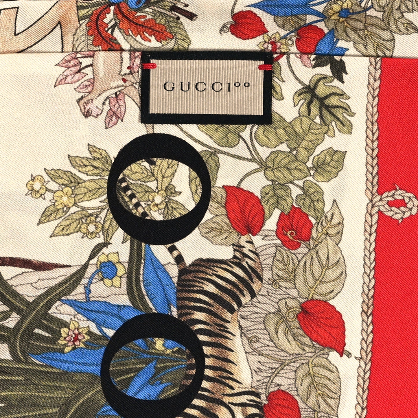 Silk Twill Lady Savanero Scarf Red Beige