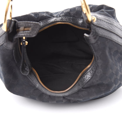 Gucci Monogram Medium Interlocking Hobo Black 5 of 10
