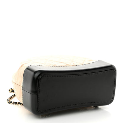 Chanel Aged Calfskin Quilted Gabrielle Backpack Beige Black 4 of 10
