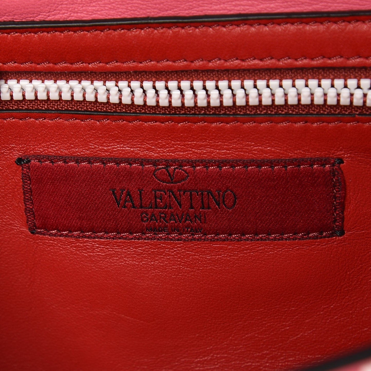 Lambskin Free Rockstud Spike Wallet On Chain Shadow Pink