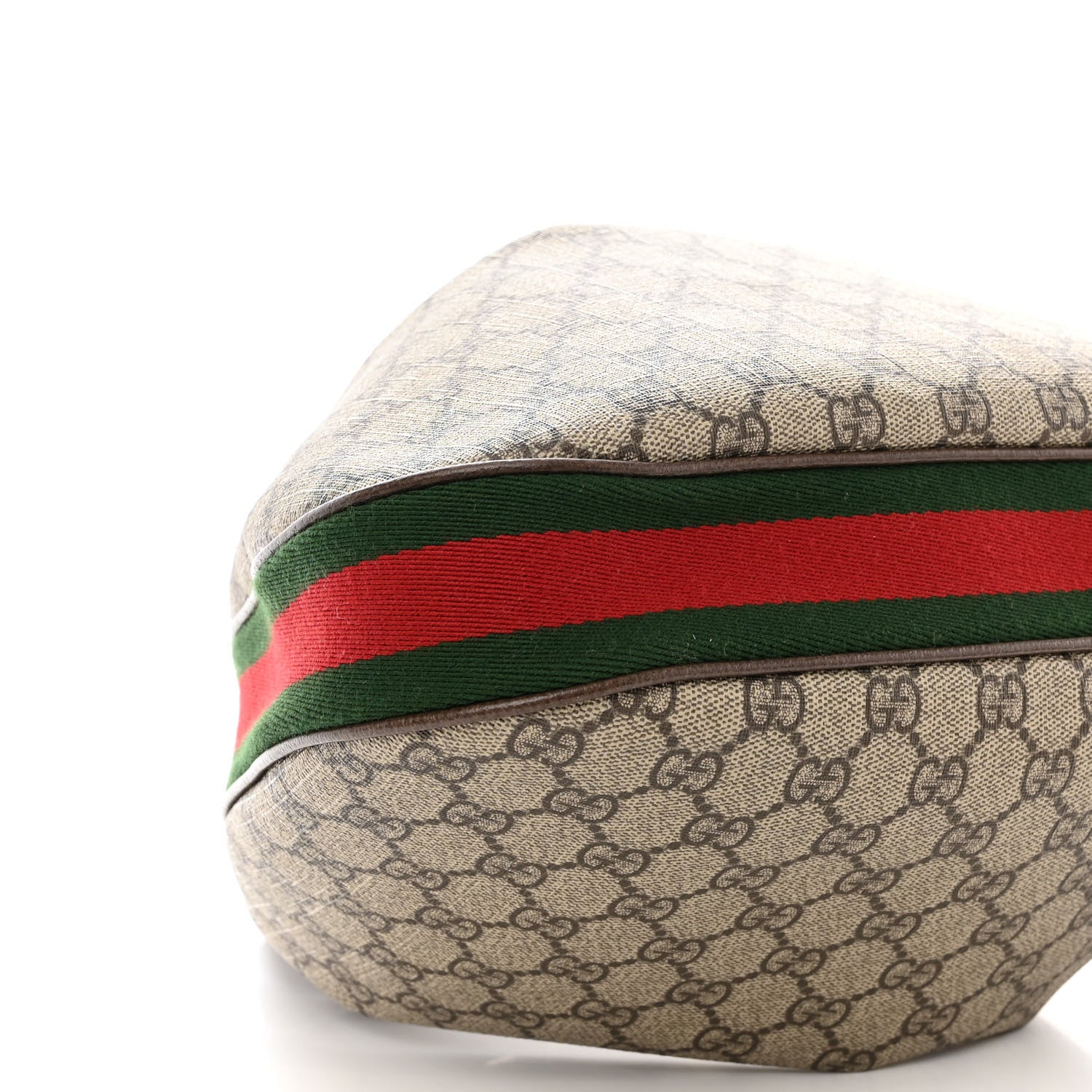 Gucci GG Supreme Monogram Textured Calfskin Web Large Attache Shoulder Bag Beige Ebony New Acero 9 of 10