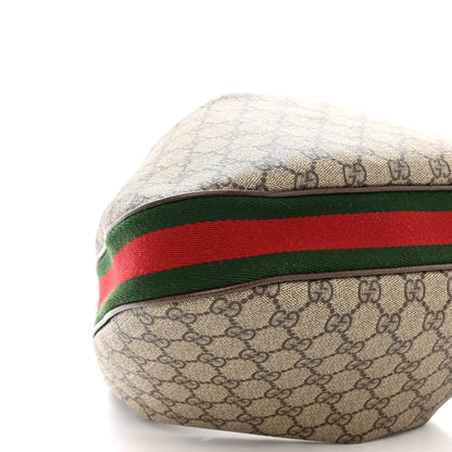 Gucci GG Supreme Monogram Textured Calfskin Web Large Attache Shoulder Bag Beige Ebony New Acero 9 of 10