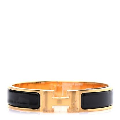 Hermes Enamel Narrow Clic Clac H Bracelet PM Black 1 of 4