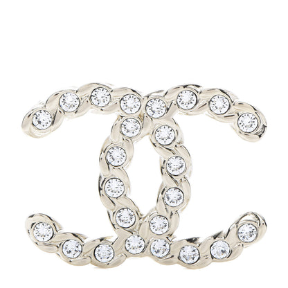 Chanel Crystal Pearls Coronation CC Brooch Gold 1 of 5