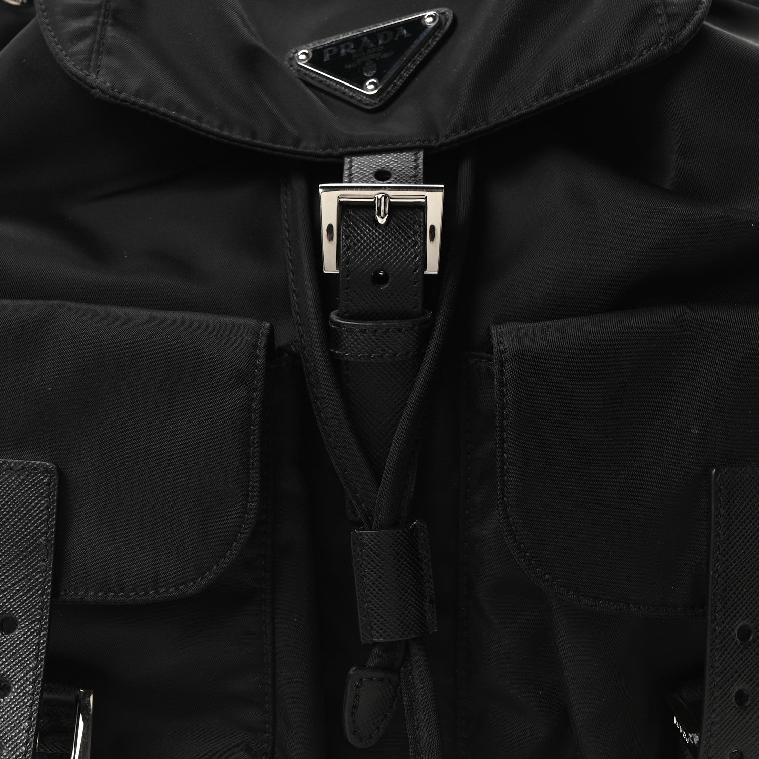 Prada Tessuto Nylon Saffiano Medium Backpack Black 8 of 10