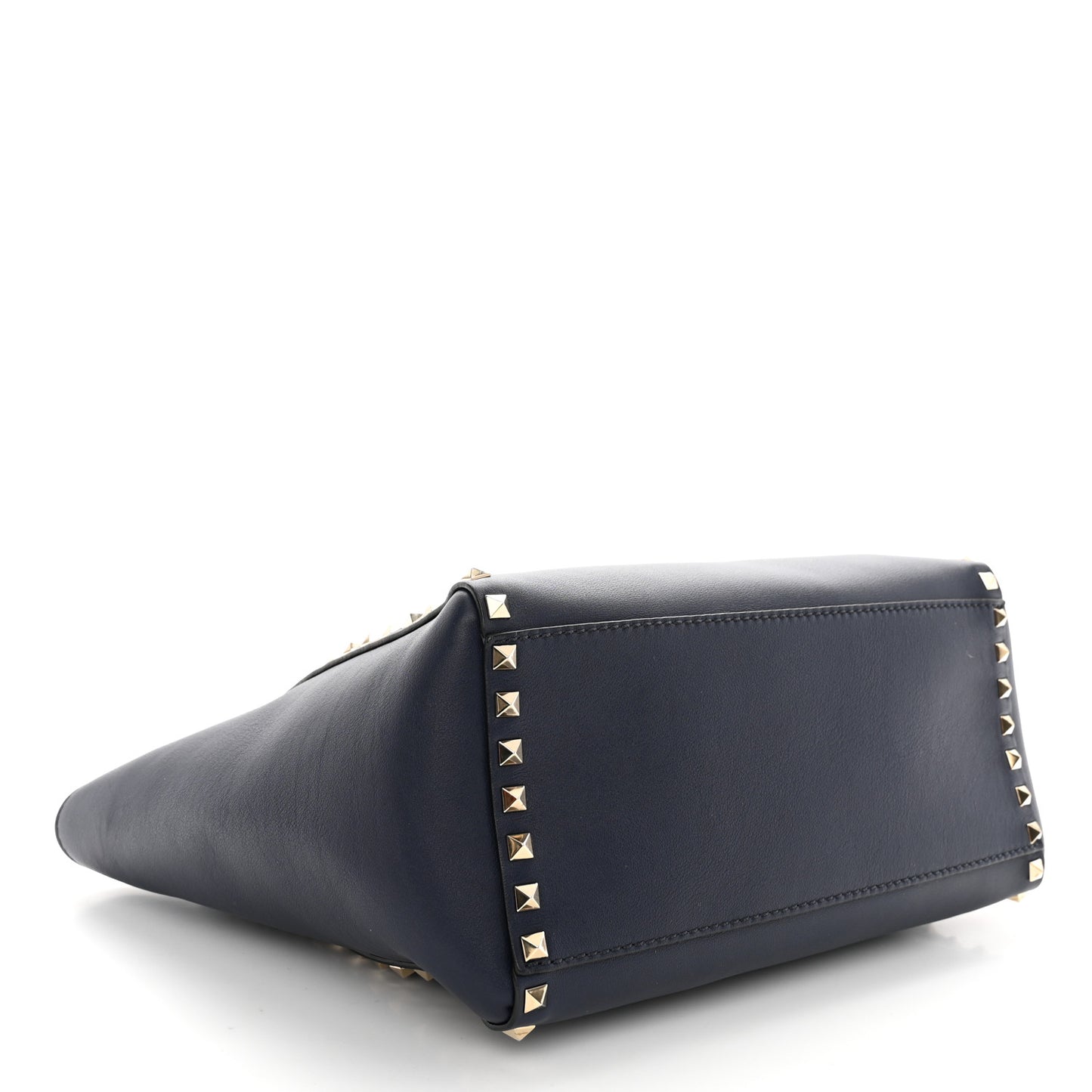 Vitello Rockstud Double Handle Tote Marine