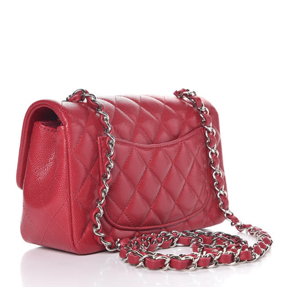 Chanel Caviar Quilted Mini Rectangular Flap Red 3 of 8