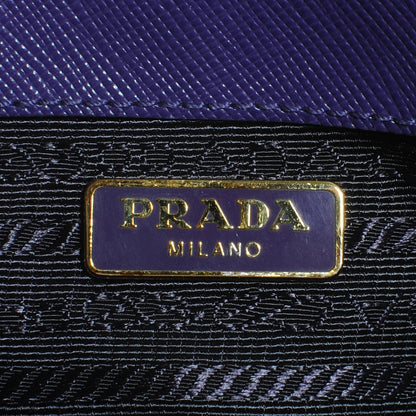 Prada Saffiano Lux Detachable Chain Clutch Wallet Viola 6 of 7