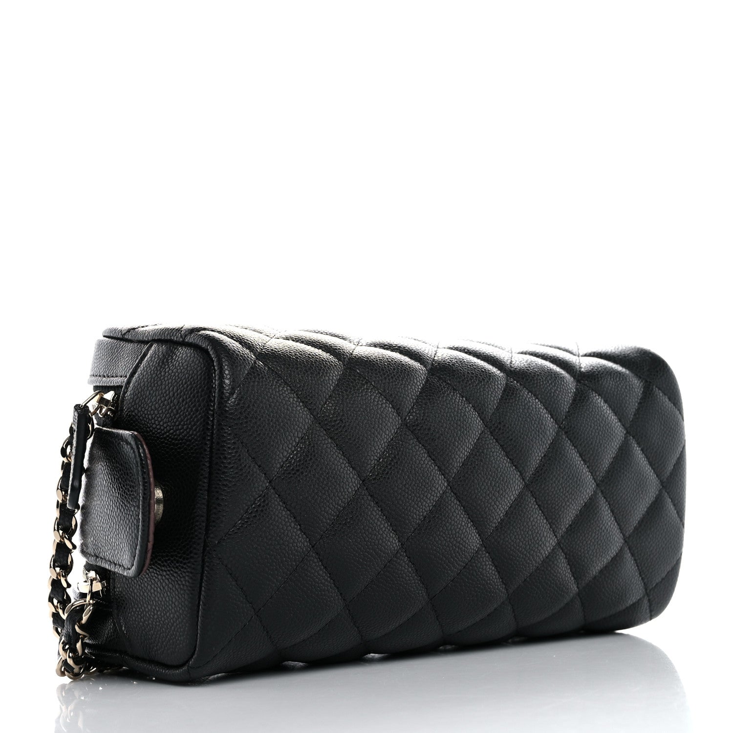 Chanel Caviar Quilted Toiletry Case With Chain Black 4 of 8